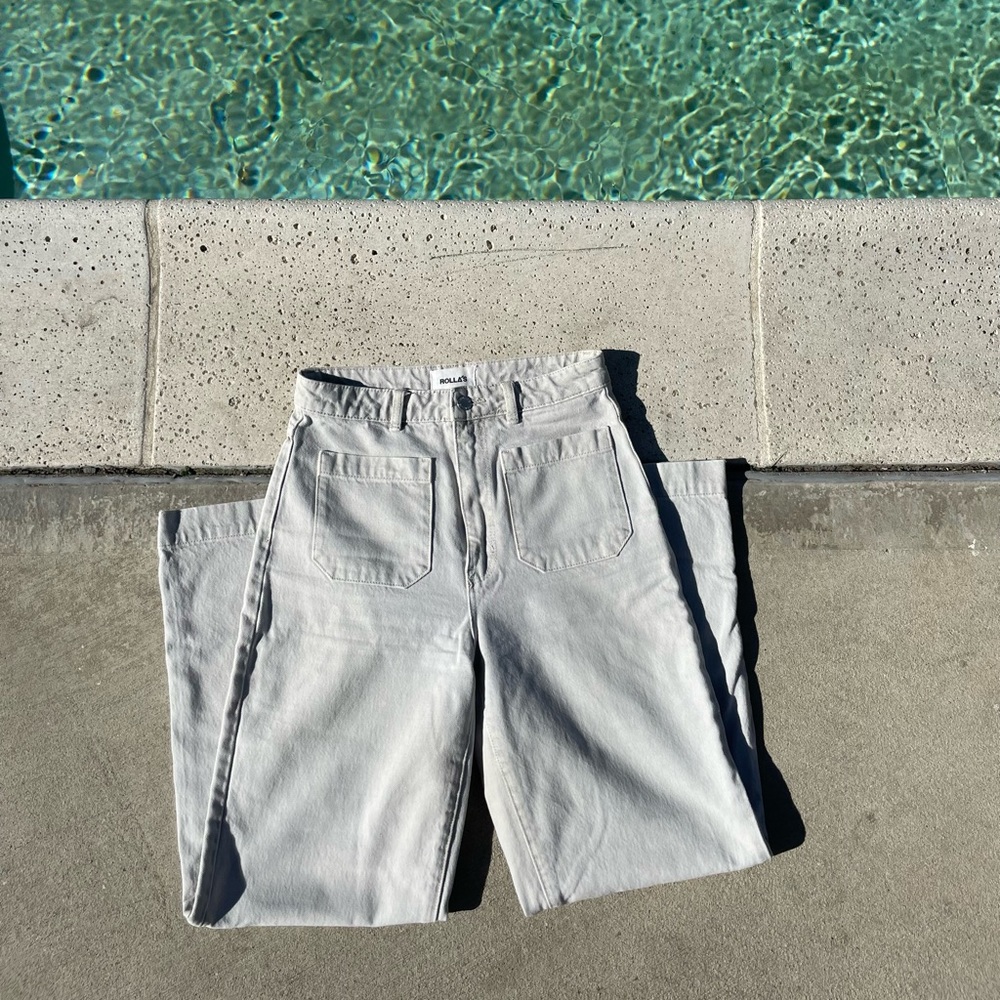 Rollas sailor grey high waisted flares